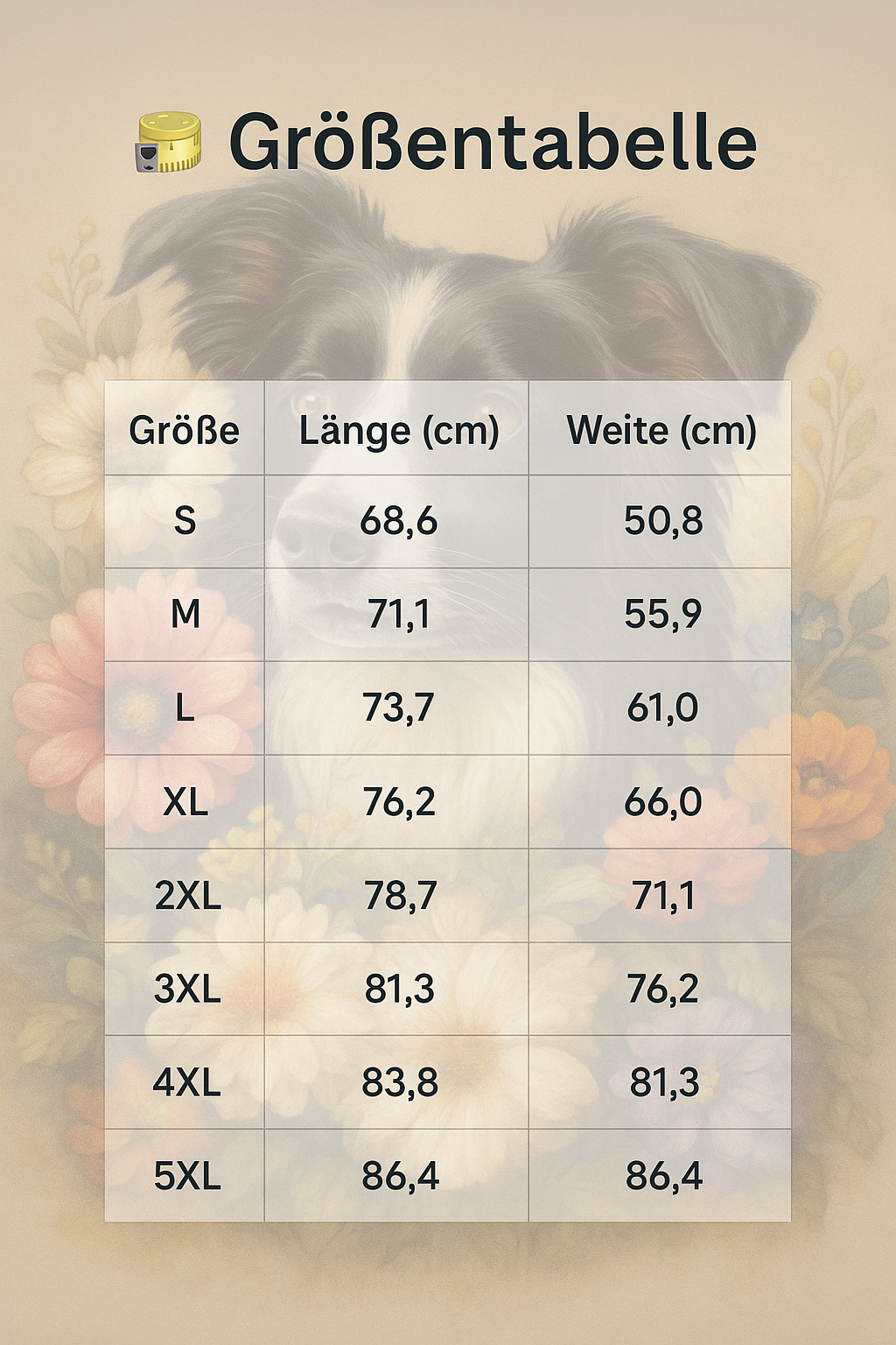 Größentabelle