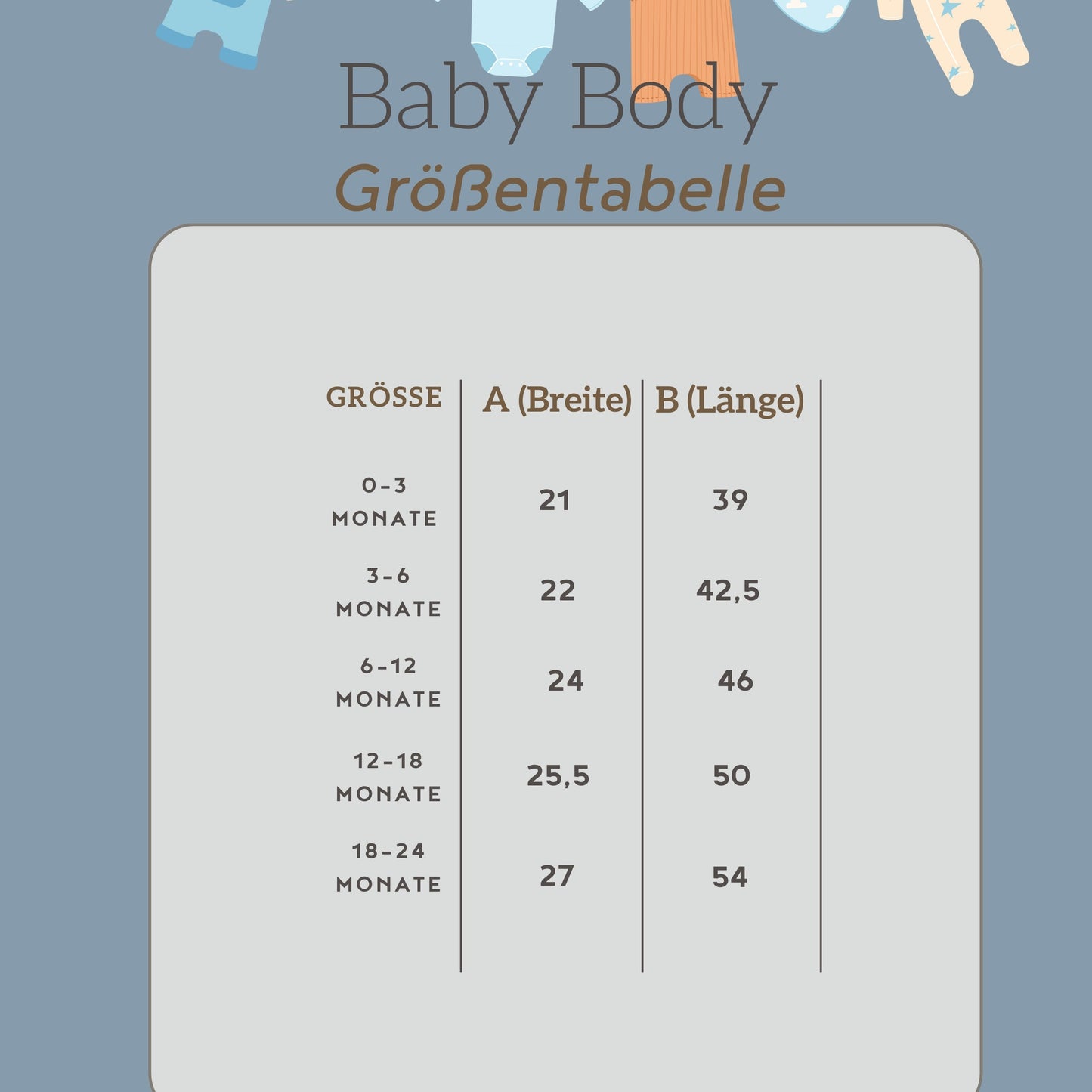 Größentabelle