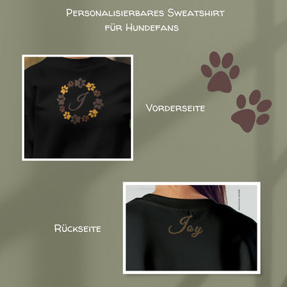 Pfotenliebe zum Anziehen – personalisiert mit Buchstabe vorne & Name auf dem Rücken