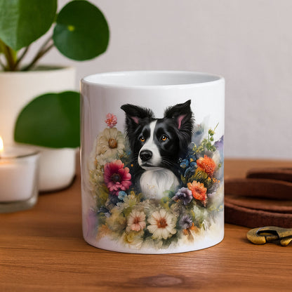 Personalisierte Tasse mit Border Collie Motiv und Wunschname