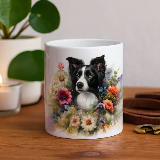 Personalisierte Tasse mit Border Collie Motiv und Wunschname