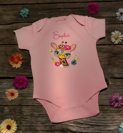 Personalisierter Baby Body Giraffe